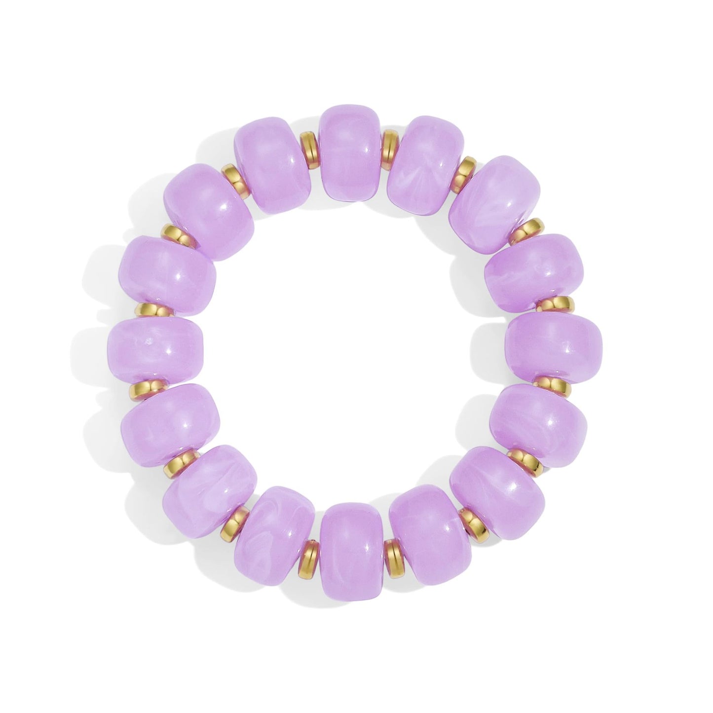 Bohemian Minimalist Geometric Round Resin Acrylic Beaded Bracelet for Women