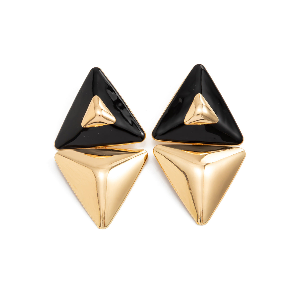 Minimalist Geometric Triangle Zinc Alloy Plated Earrings for Women