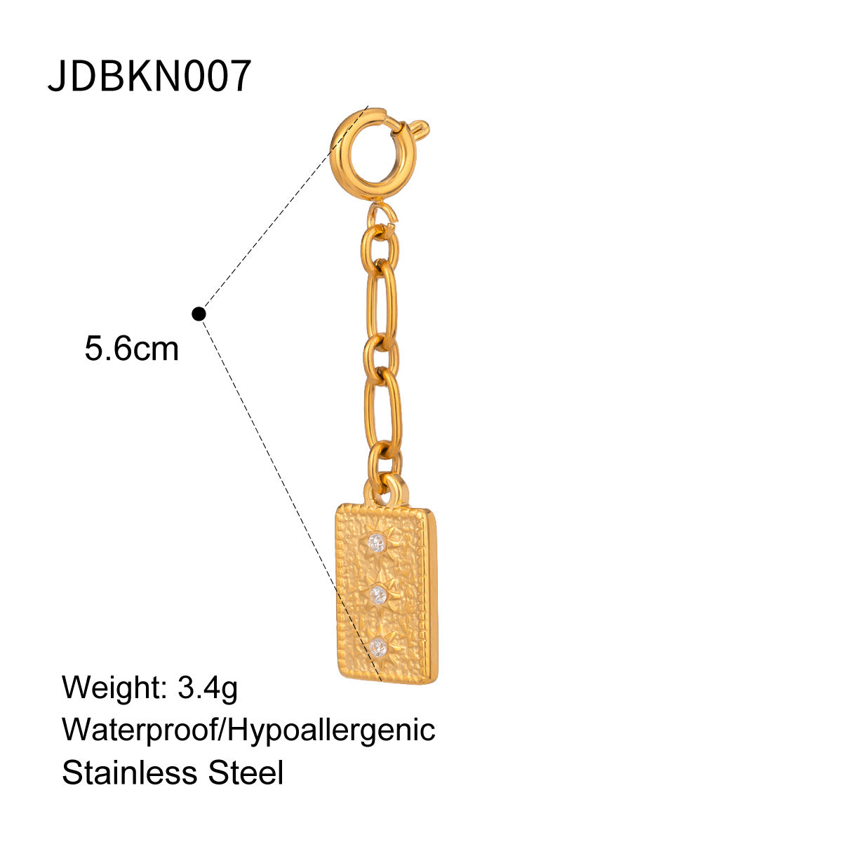Connettore a Barra Charm Geometrico Placcato in Acciaio Inox