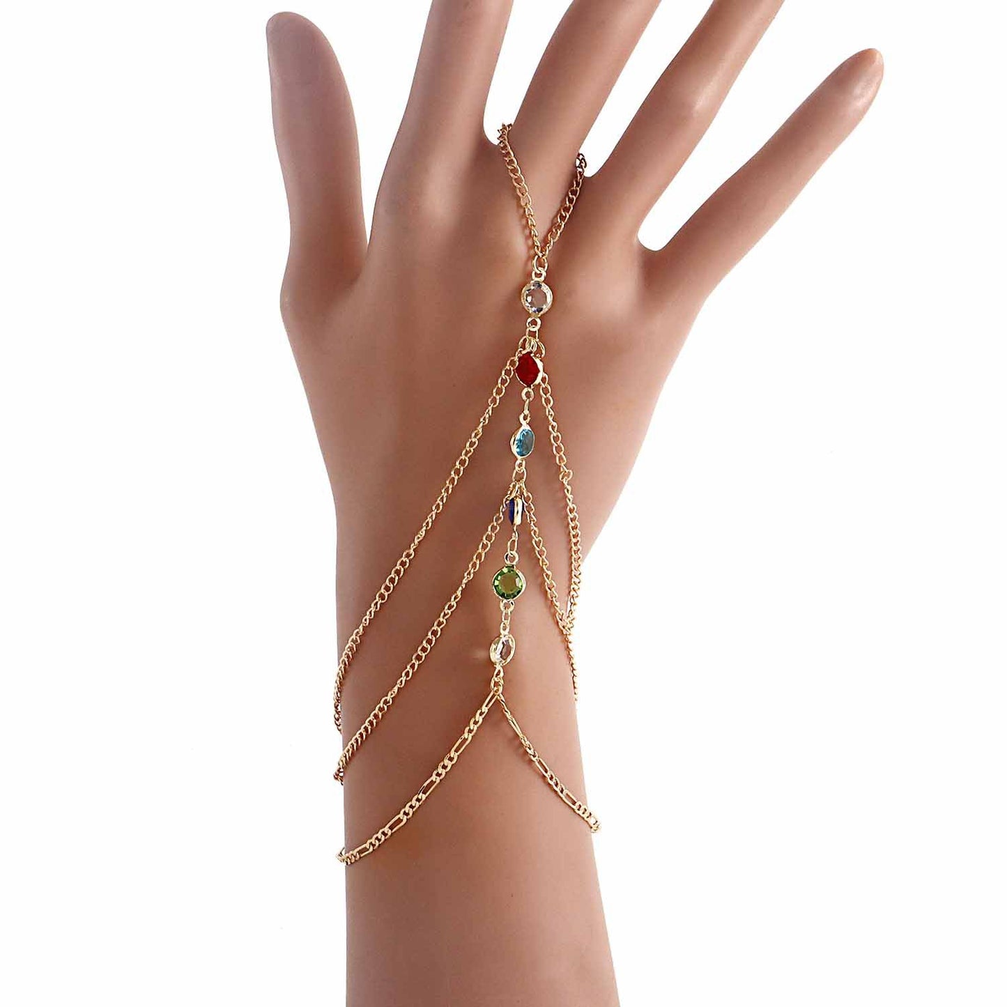 Bracciale Punk in Lega a Cuore con Intarsio di Strass da Donna, Accessorio di Moda Geometrico Elettroplaccato