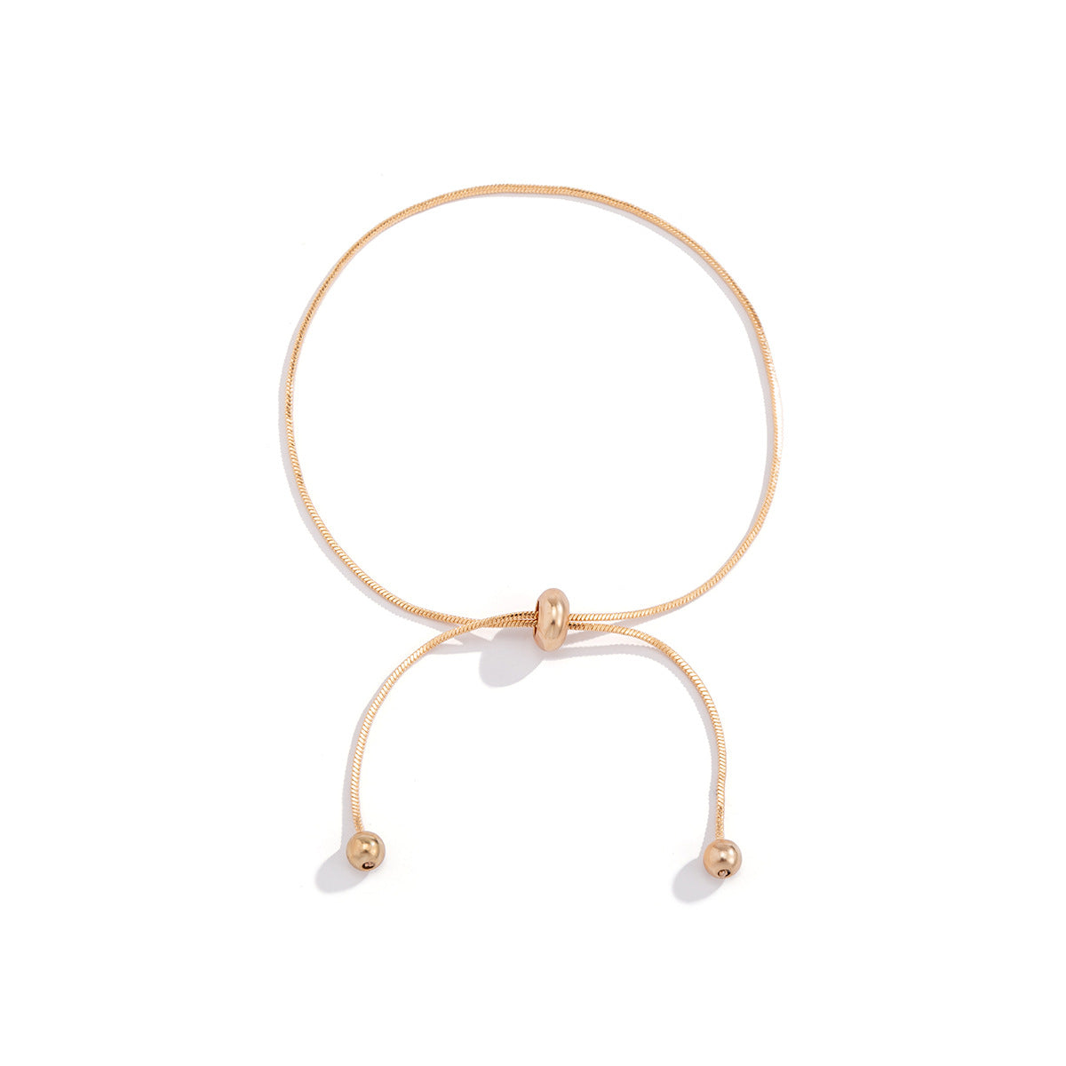 Collana minimalista regolabile a catena a maglie per donna, ciondolo geometrico in metallo con finitura galvanizzata, gioielli statement con lunga nappa