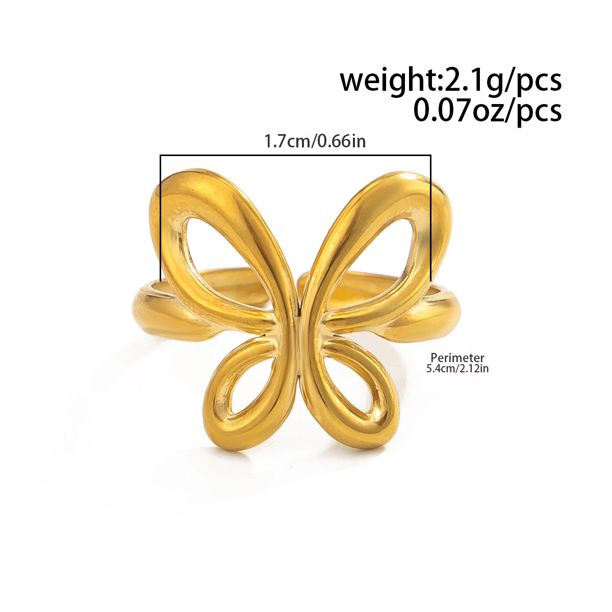 Minimalist Hollow Butterfly Floral Stainless Steel Open Toe Ring for Women