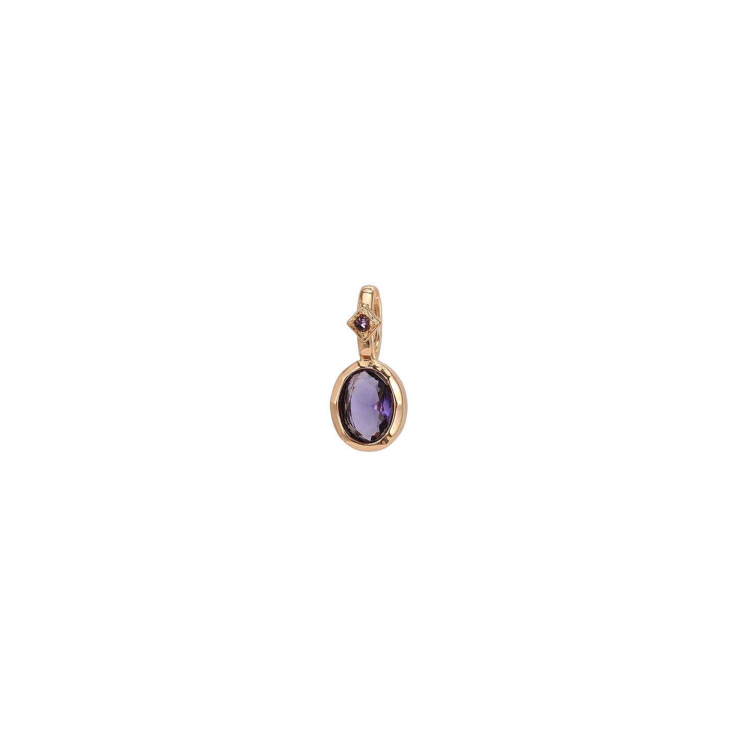 Minimalist Square Titanium Steel Pendant with Brass and Cubic Zirconia Inlay DIY Charm Bar for Women