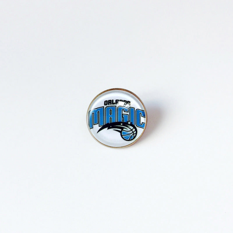 Pin de solapa metálico de equipos de baloncesto retro de la NBA - Insignia con gema vintage - Broche de Kobe Curry - Regalo para fans - Unisex