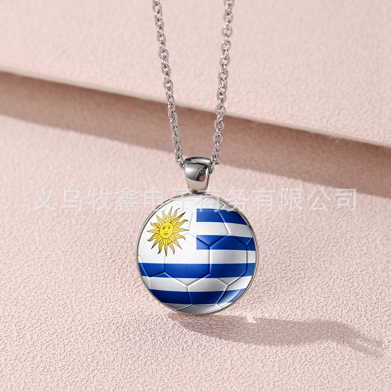 Geometric Cartoon Alloy Pendant Necklace Unisex World Cup Commemorative Jewelry