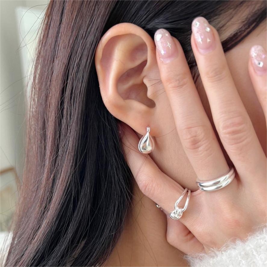 Minimalist Geometric Drop Earrings for Women in 925 Sterling Silver with Gold Plating