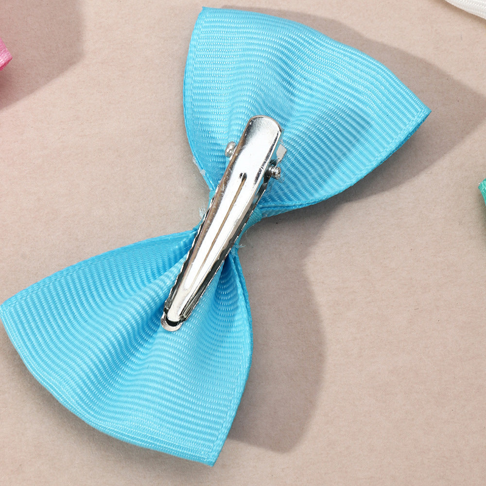 Set di fermagli per capelli lavorati a maglia per bambine, ispirato al design Sweet Kawaii, con forme geometriche e motivo Principessa Elsa, clip a becco d'anatra in tessuto fatte a mano