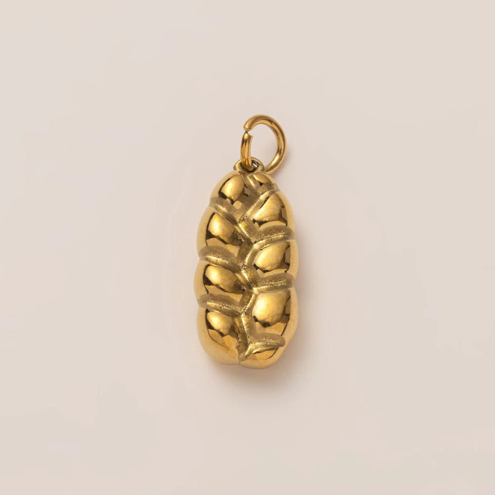 Luxury Casual Heart Geometric Plant Titanium Steel PVD Necklace 18K Gold Plated Unisex