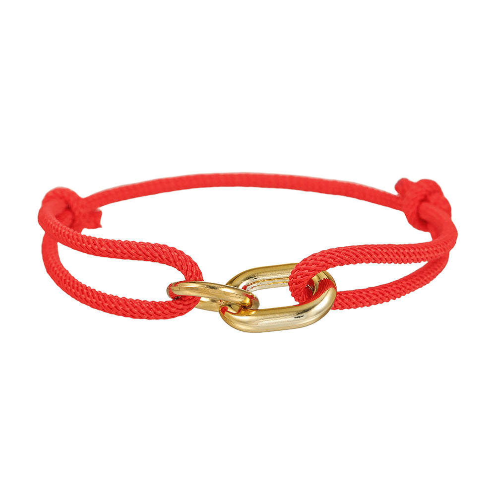 Adjustable Milan Rope Bracelet for Men Geometric Style Handmade CCB Cross Design Fashion Accessory