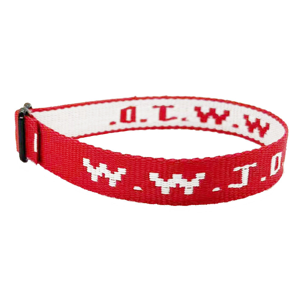 Sporty Unisex Adjustable Letter Woven Polyester Bracelet DIY Charm Bar