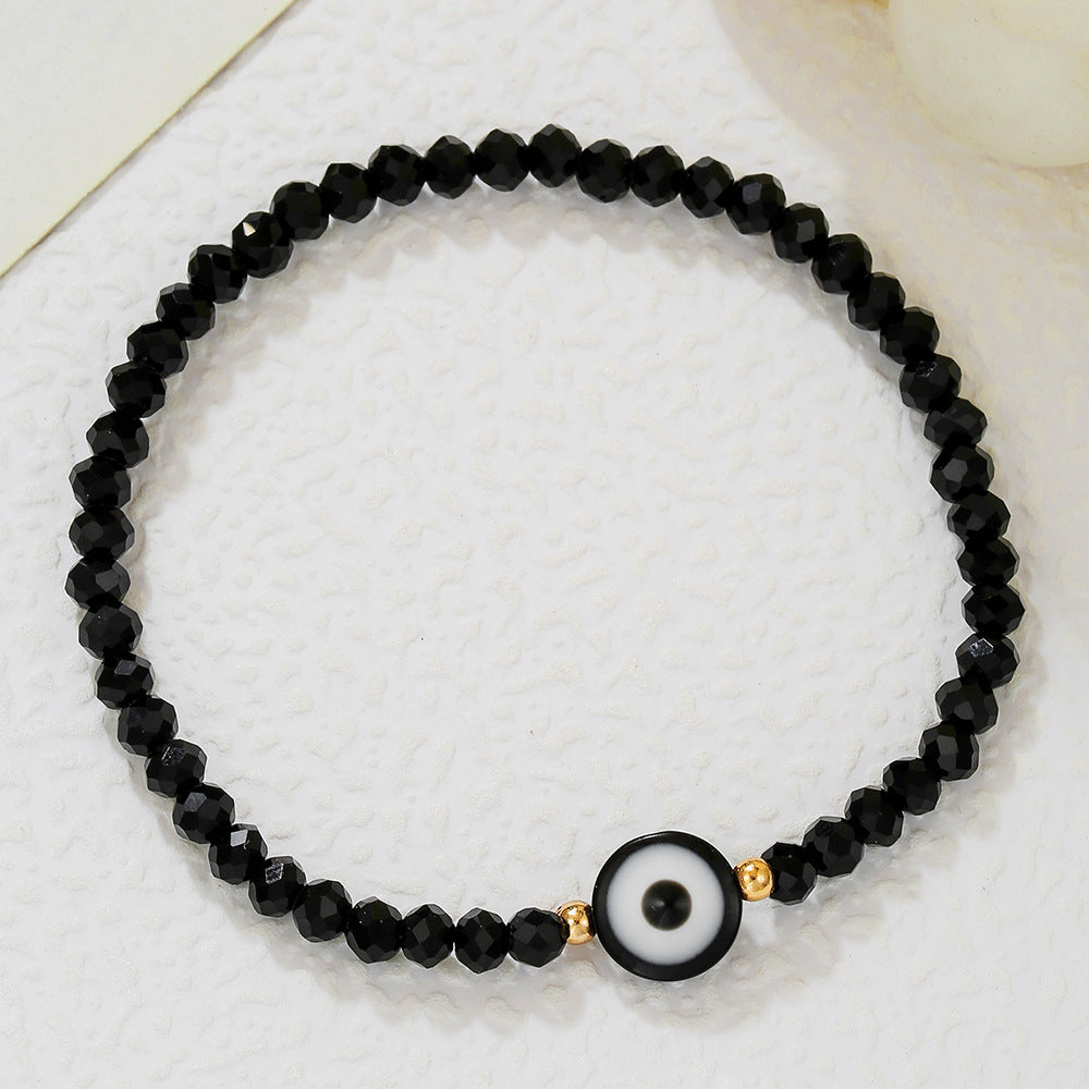 Bohemian Handmade Glass Bead Cross Bracelet with Pearl Adjustable Geometric Design for Women