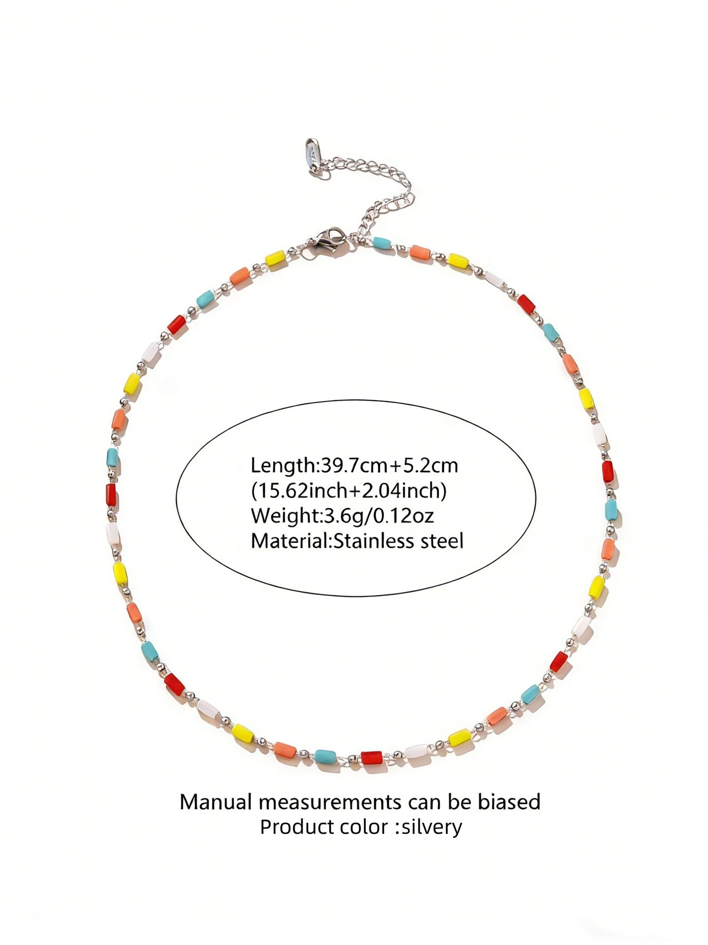 Minimalist Luxury Geometric Round Stainless Steel PVD 18K Gold Plated Colorful Beaded Necklace for Women