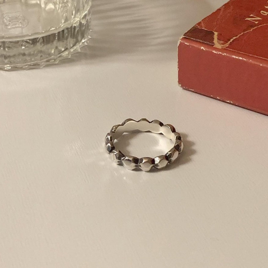 Anello Minimalista Vintage in Argento Sterling 925 Placcato Geometrico