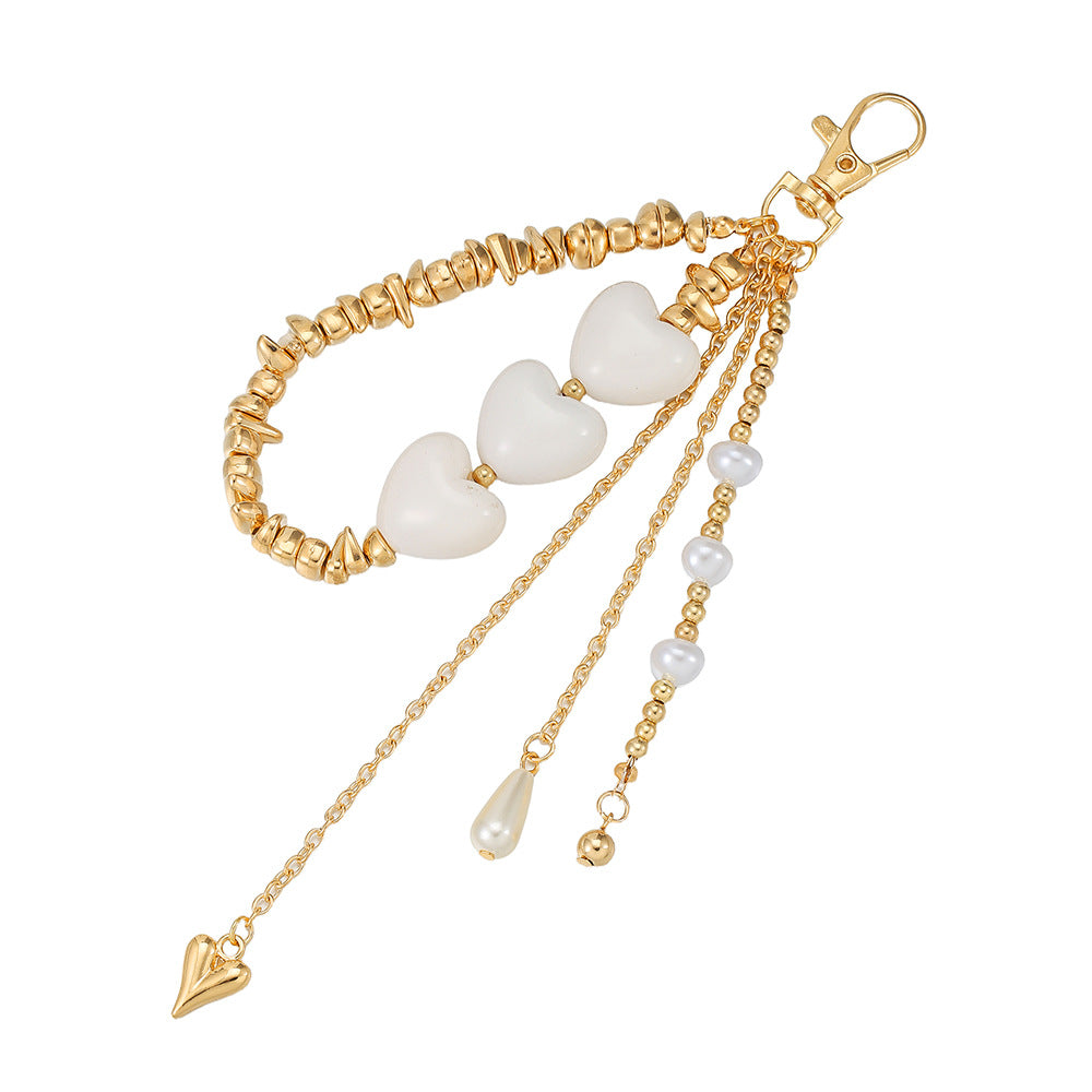 Minimalist Sweet Heart Teardrop Acrylic Keychain with Plated Finish for Women