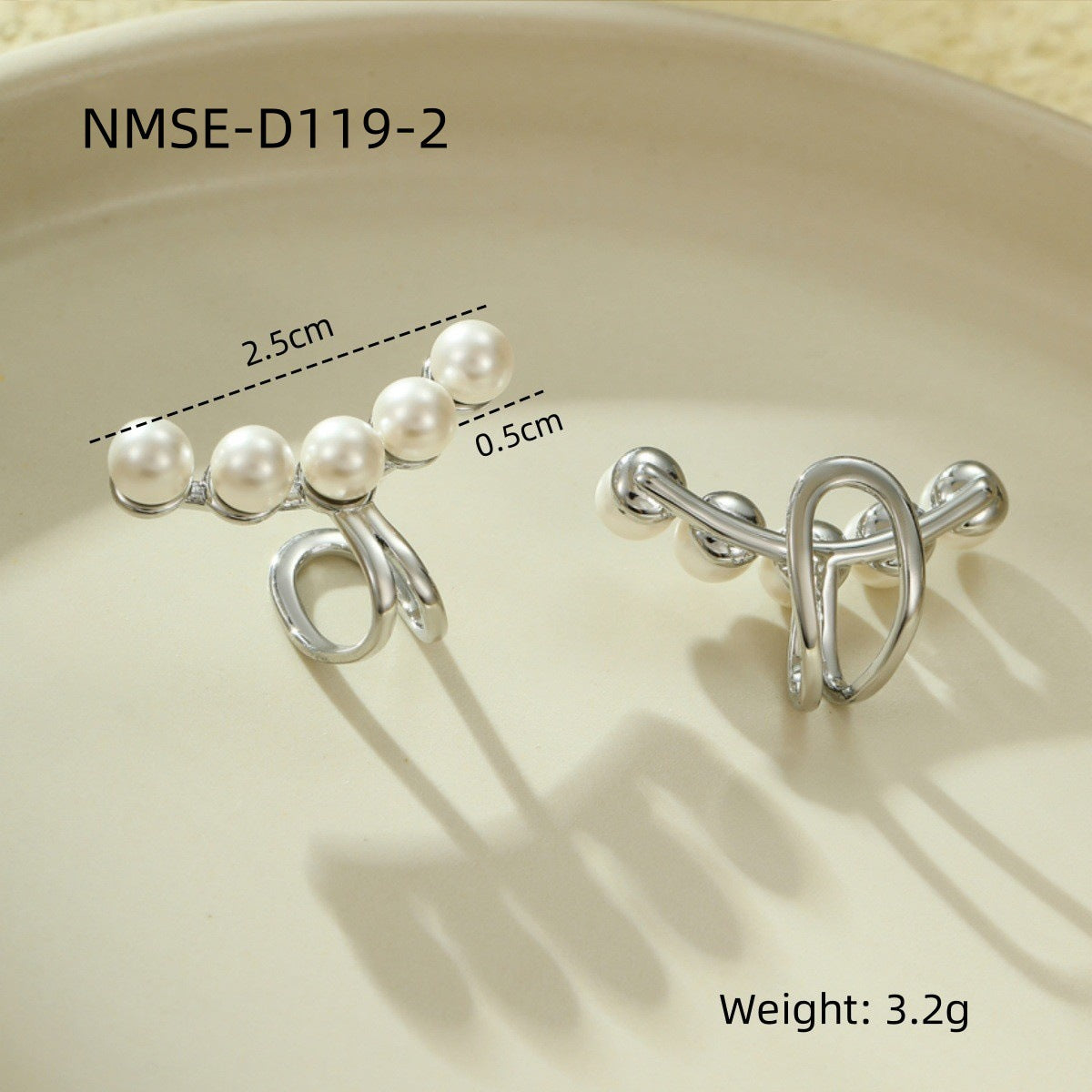 Minimalista Francese Vintage Perla Acciaio Inox Ear Cuff da Donna Senza Foro per Orecchio Elegante Gioiello Laterale