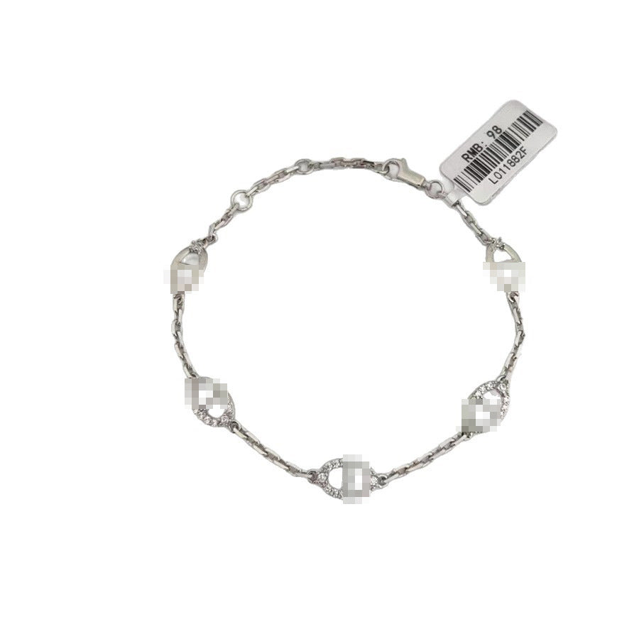 Luxury Elegant Brass Inlaid Cubic Zirconia Bracelet for Women