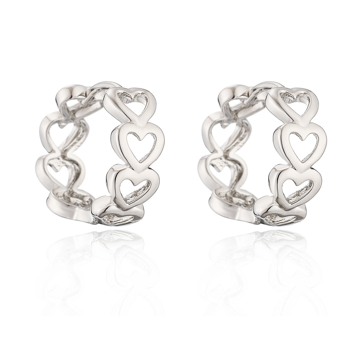 Minimalist Geometric Hollow Heart Hoop Earrings for Women with Copper Base and Plated Finish
