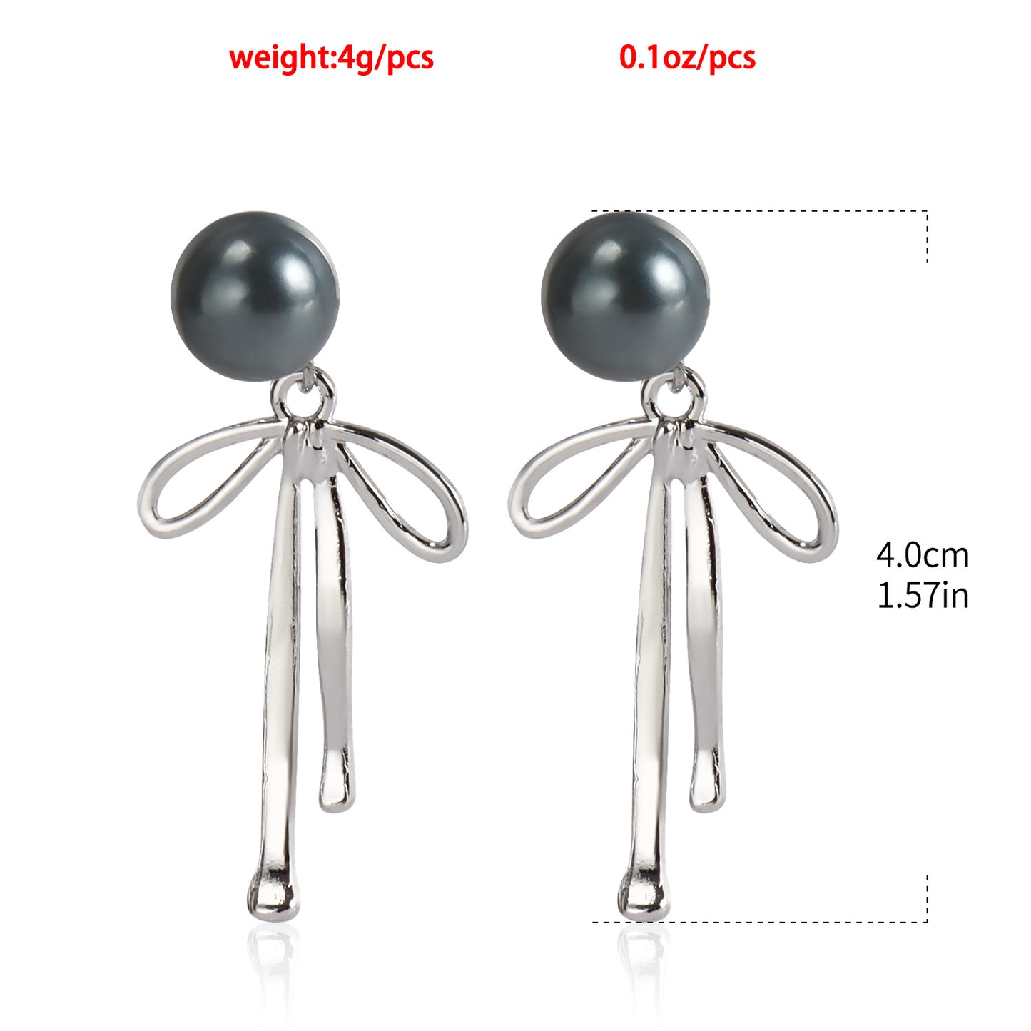 Vintage French Style Bow-Shaped Alloy Stud Earrings with Plated Finish for Women