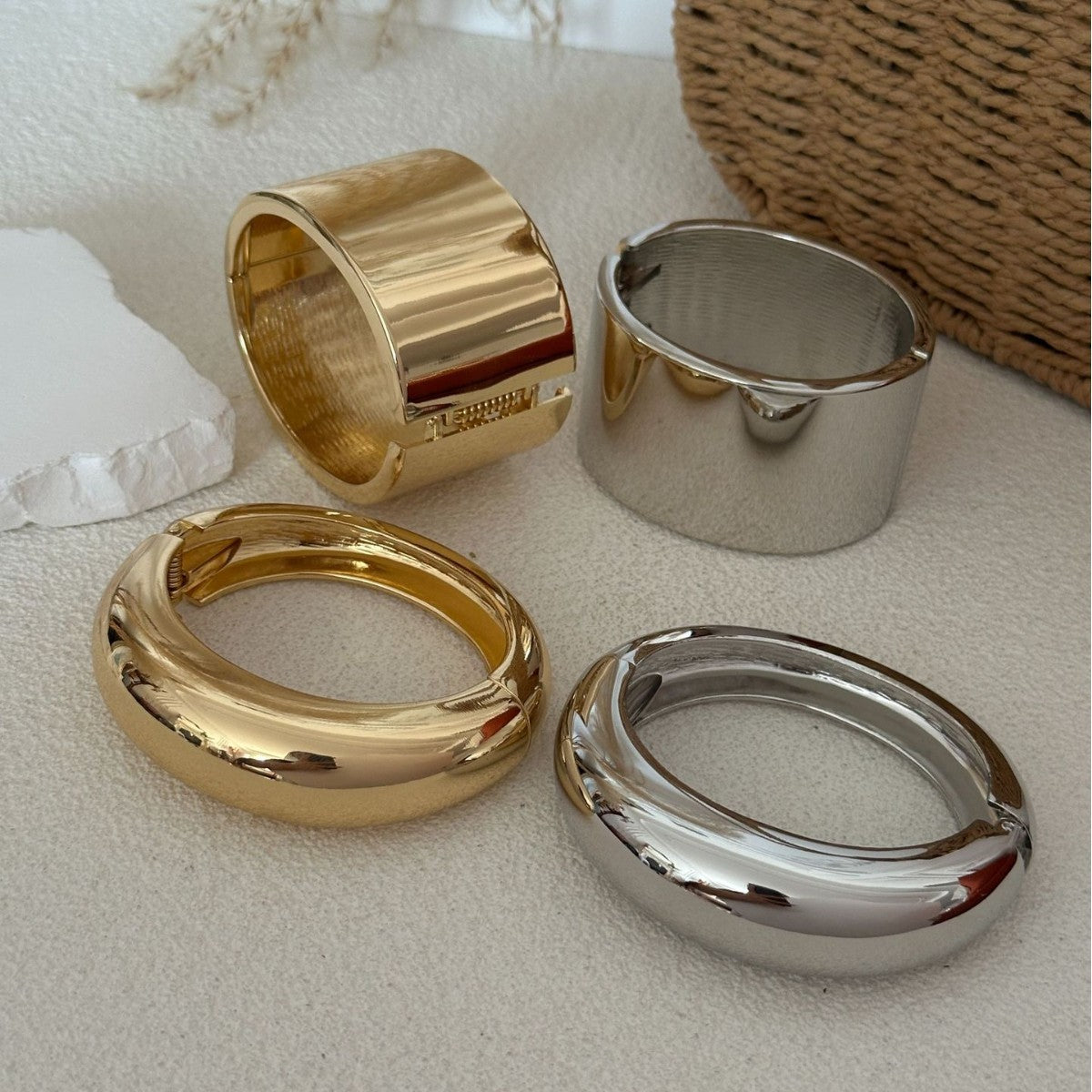 Minimalist Geometric Alloy Plated Cuff Bracelet for Women