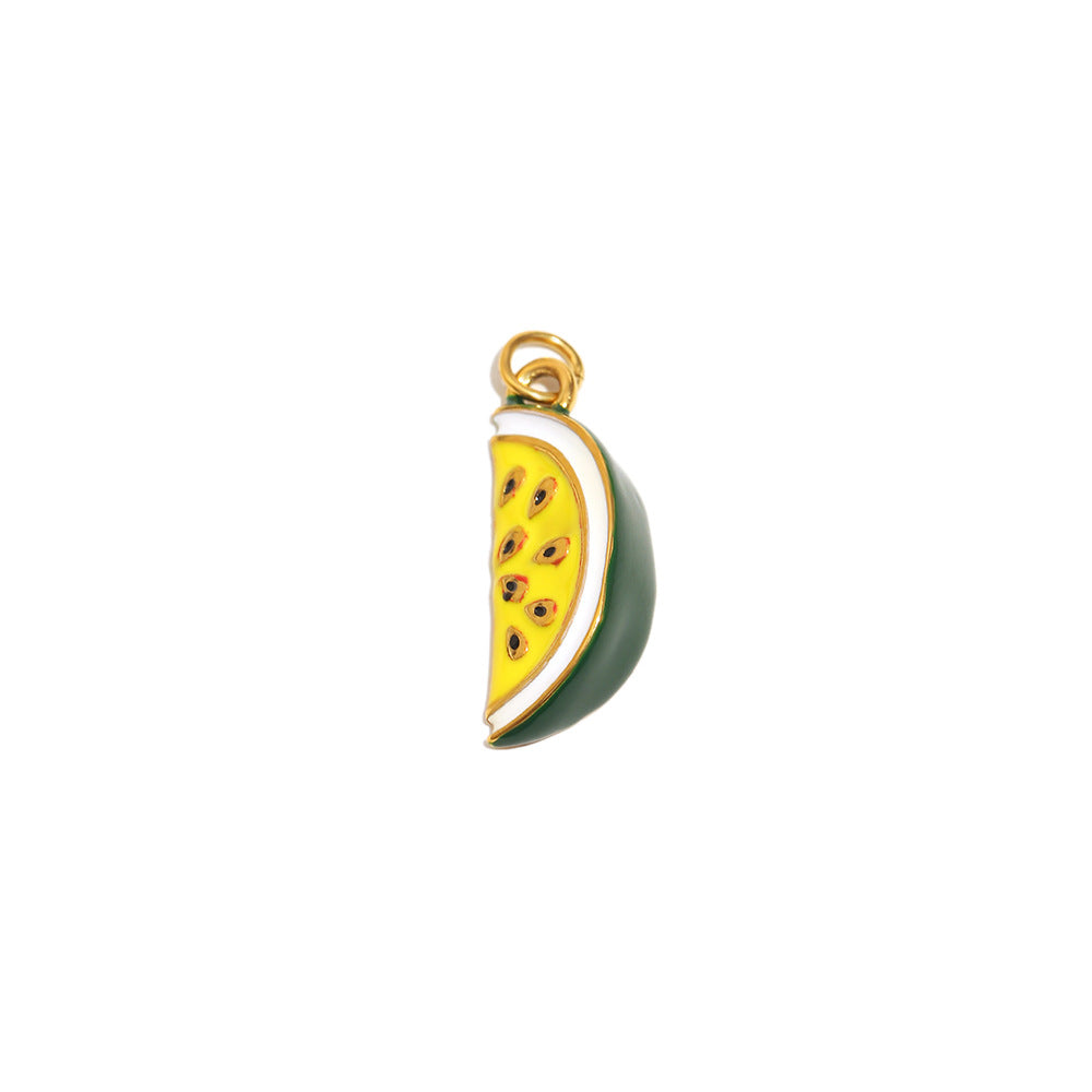 18K Gold Plated Stainless Steel Fruit Charm Bar