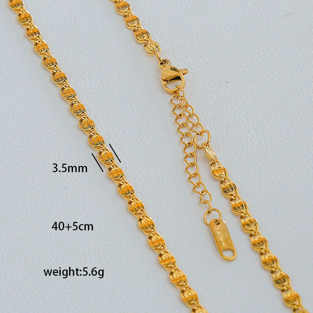 Ciondolo da donna con nappa, catena serpentina placcata in acciaio inossidabile, geometrico minimalista