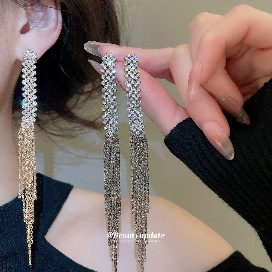 Pendientes de tuerca geométricos de acero inoxidable con detalles de diamantes de imitación para mujer, joyería de oreja lujosa y minimalista de moda
