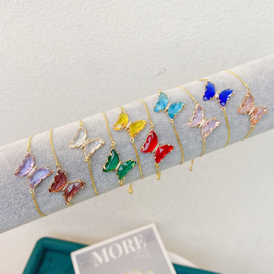 Sweet 18K Gold Plated Butterfly Brass Bracelet