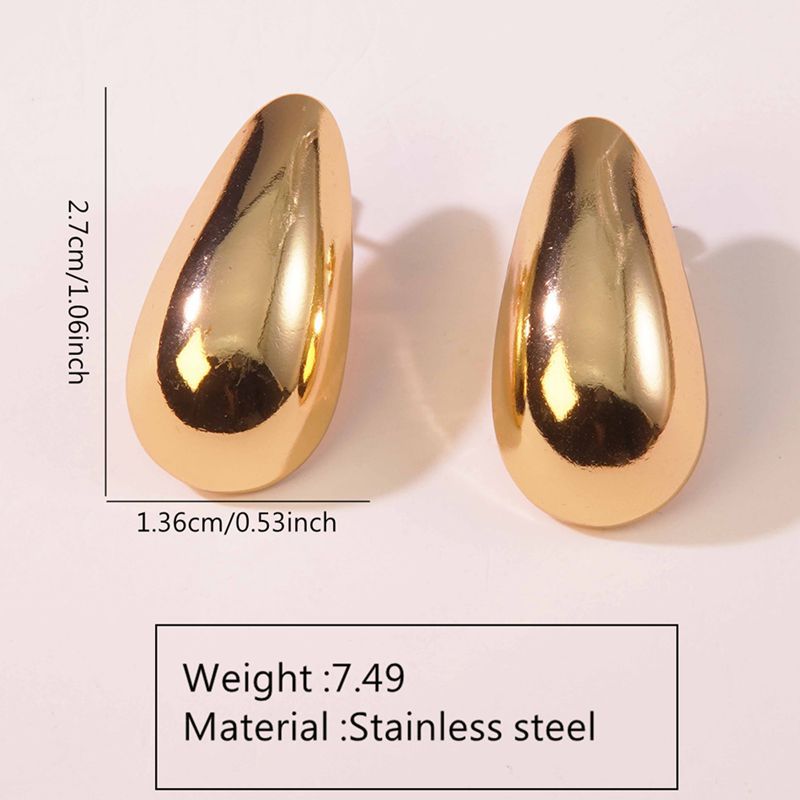 Elegant Gold Plated Stainless Steel Leaf Earrings for Women