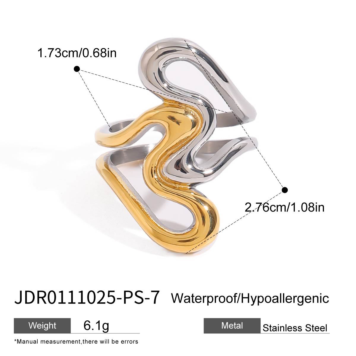 Geometric Plated Stainless Steel Ring for Women