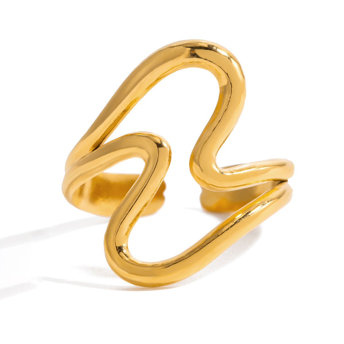 Bracciale da donna in acciaio inossidabile placcato oro 18K con design a linee geometriche, accessorio di moda ipoallergenico