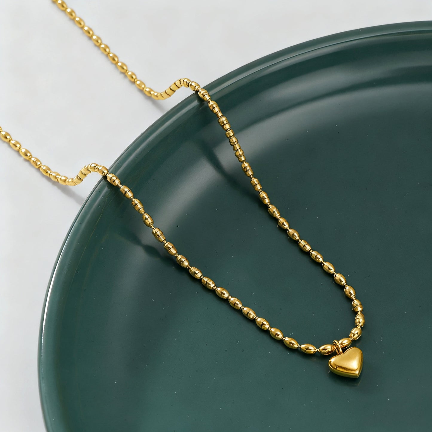 Luxury Gold Plated Stainless Steel Heart Necklace for Women
