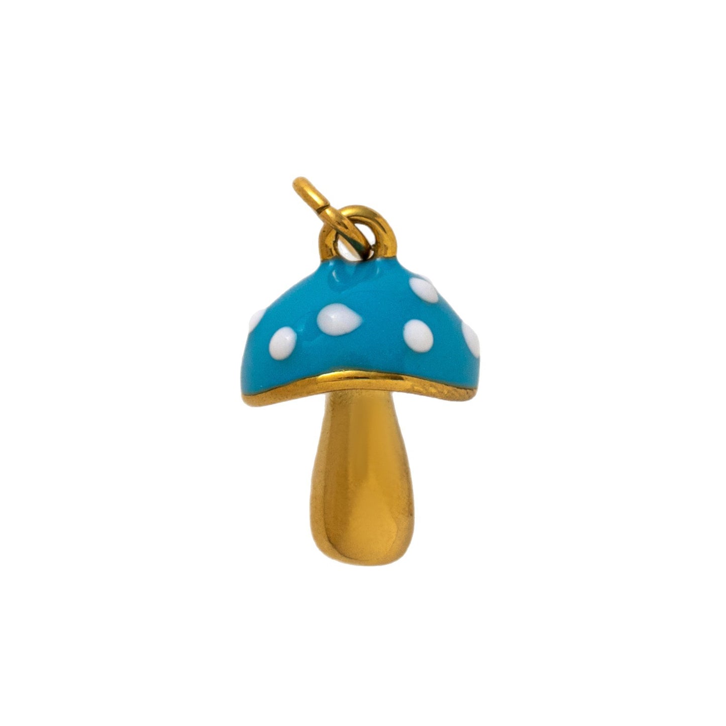 Vintage PVD 18K Gold Plated Stainless Steel Fish Mushroom Bow Charm Bar