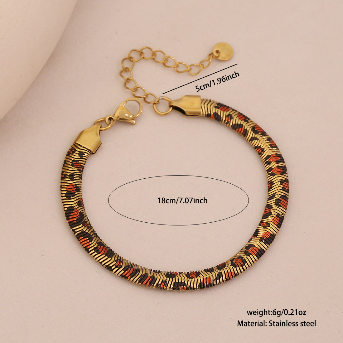 Retro Leopard Print Snake Chain Necklace for Women Stainless Steel Pendant with Animal Pattern and Plated Finish