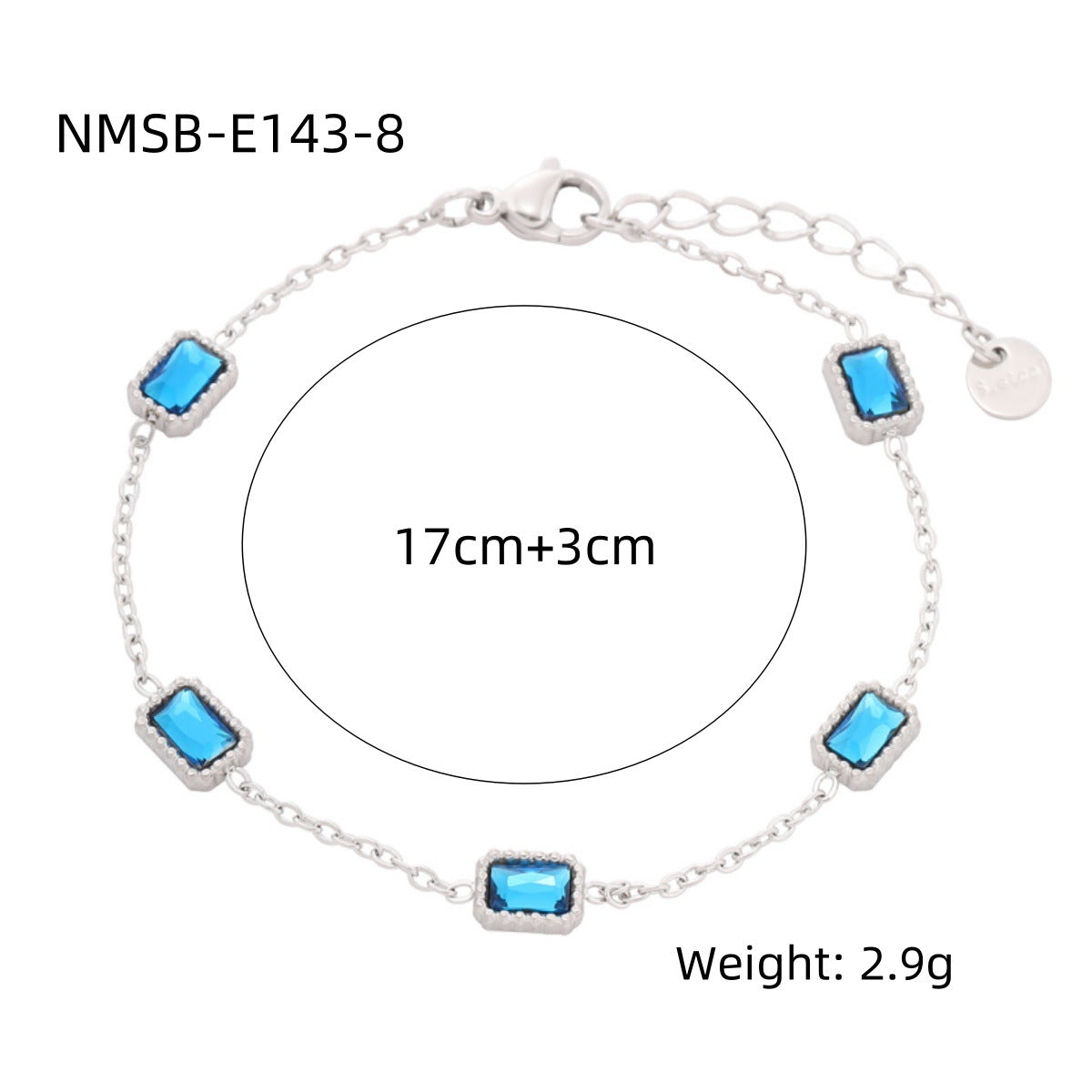 Bracciale da donna in acciaio al titanio placcato oro 18K con strass colorati a forma geometrica, alla moda