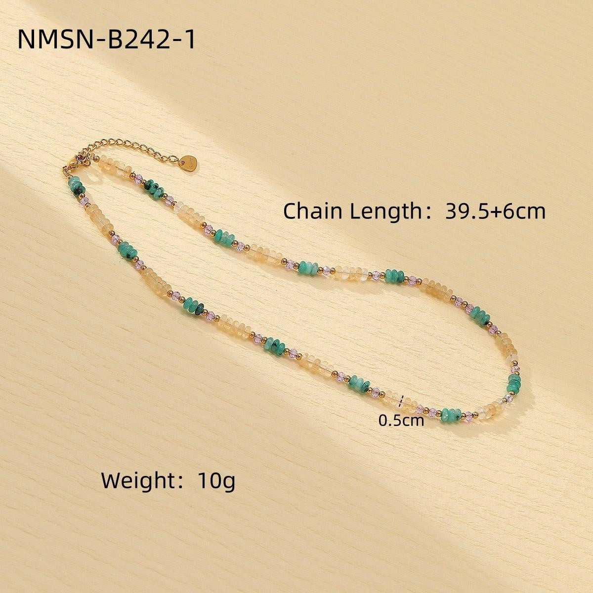 Collar de acero de titanio con abalorios de piedra natural azul geométrica de lujo con colgante de perla de agua dulce y acabado galvanizado