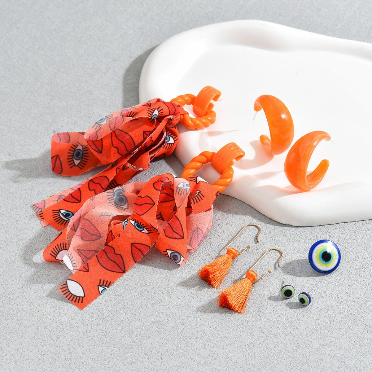 Pendientes de tuerca acrílicos geométricos con diseño largo colgante inspirado en bufanda para mujer, estilo de oficina a la moda