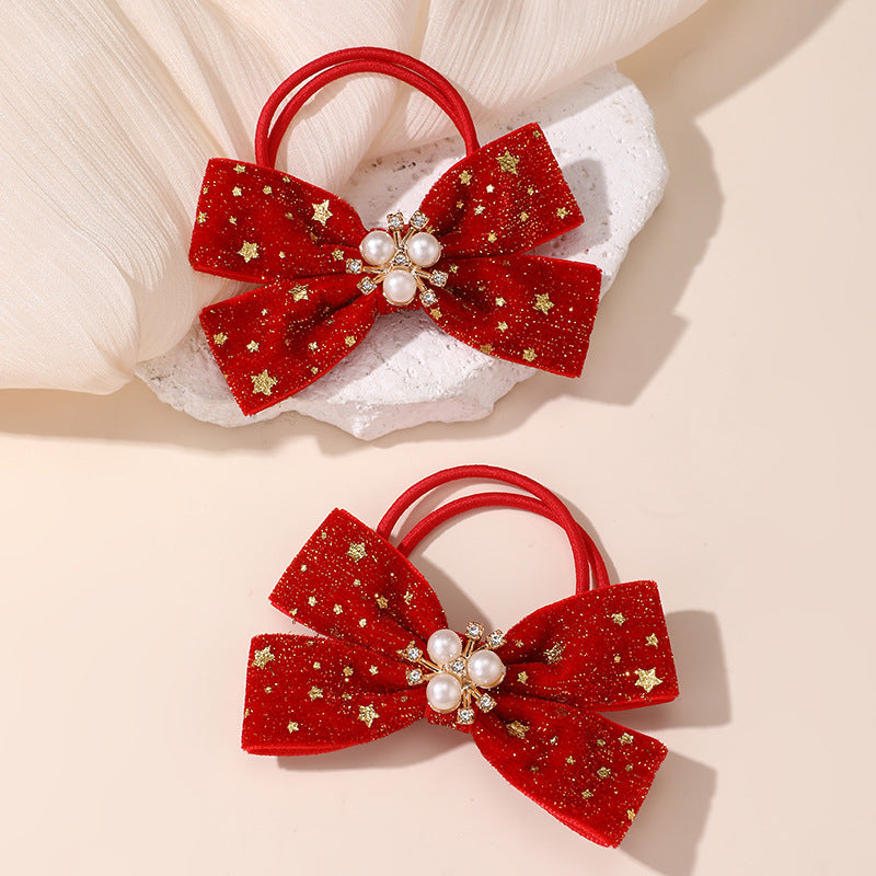 Natural Style Bow-Shaped Hair Clip for Girls with Ruffled and Mesh Details Made of Polyester Perfect for Children Ages 3 to 10