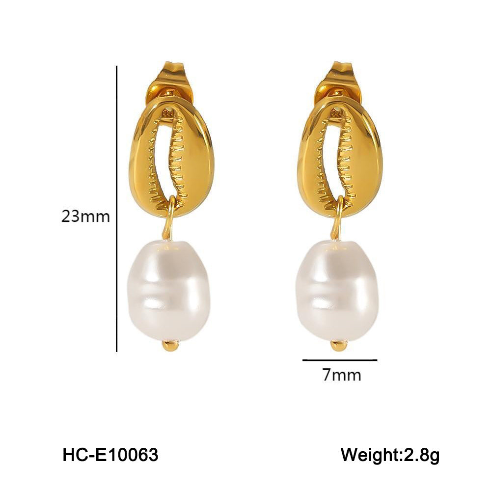 Pendientes Geométricos de Acero Inoxidable en Forma de C con Baño de Oro Hipoalergénicos Minimalistas de Moda