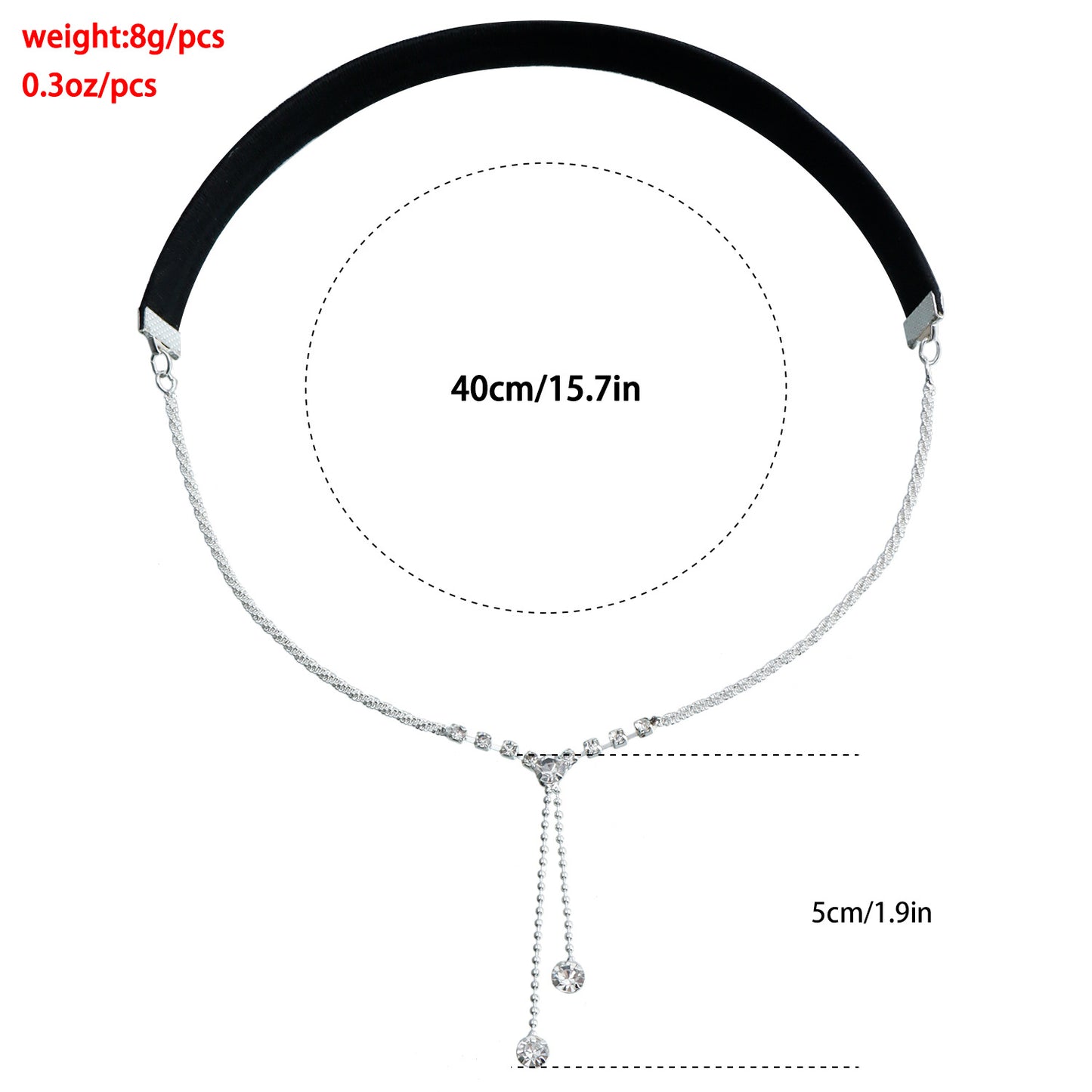 Geometric Fringe Anklet for Women with Rhinestone Accents and Alloy Chain