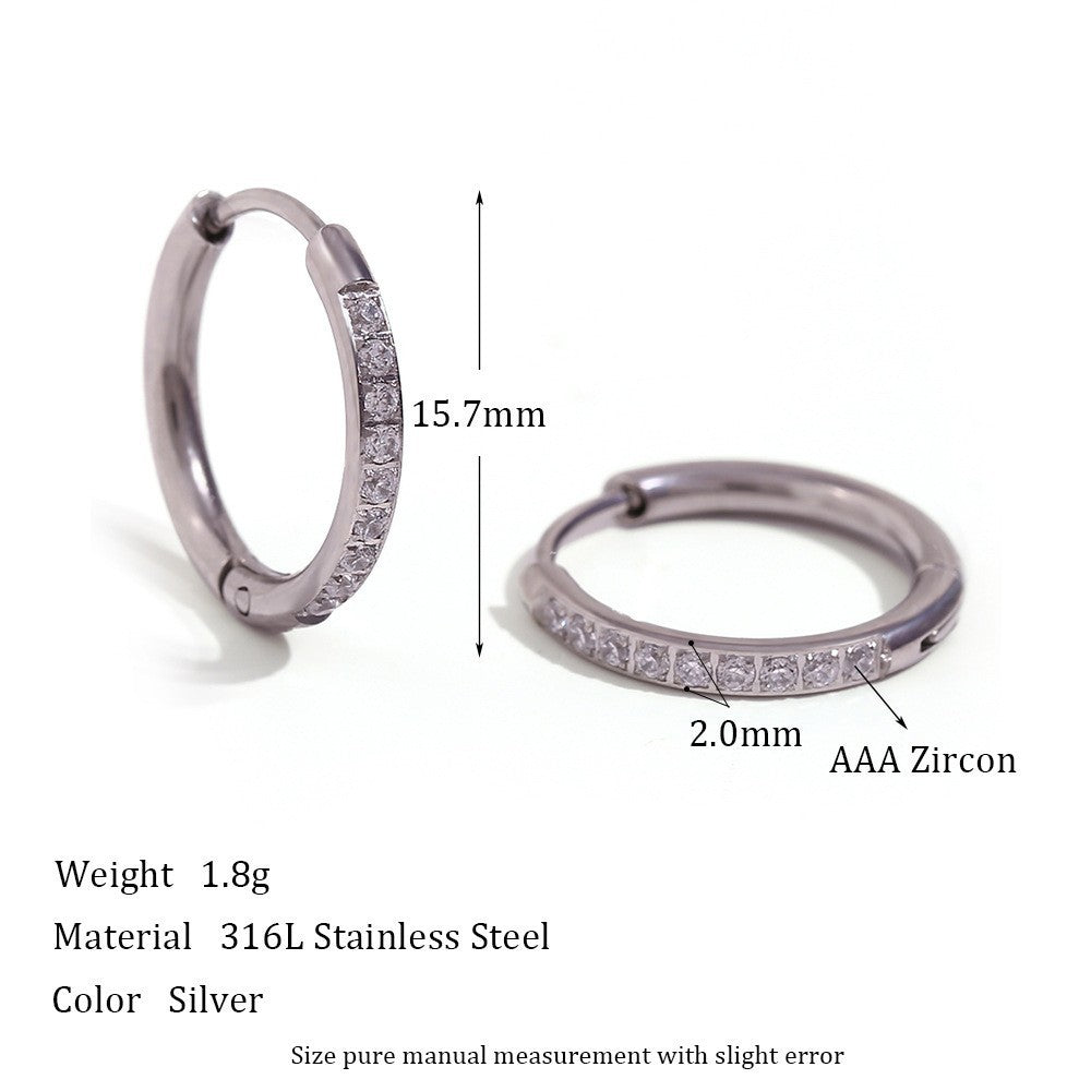 Minimalist Geometric Stainless Steel Ear Cuffs and Hoop Earrings with 18K Gold Plating for Women
