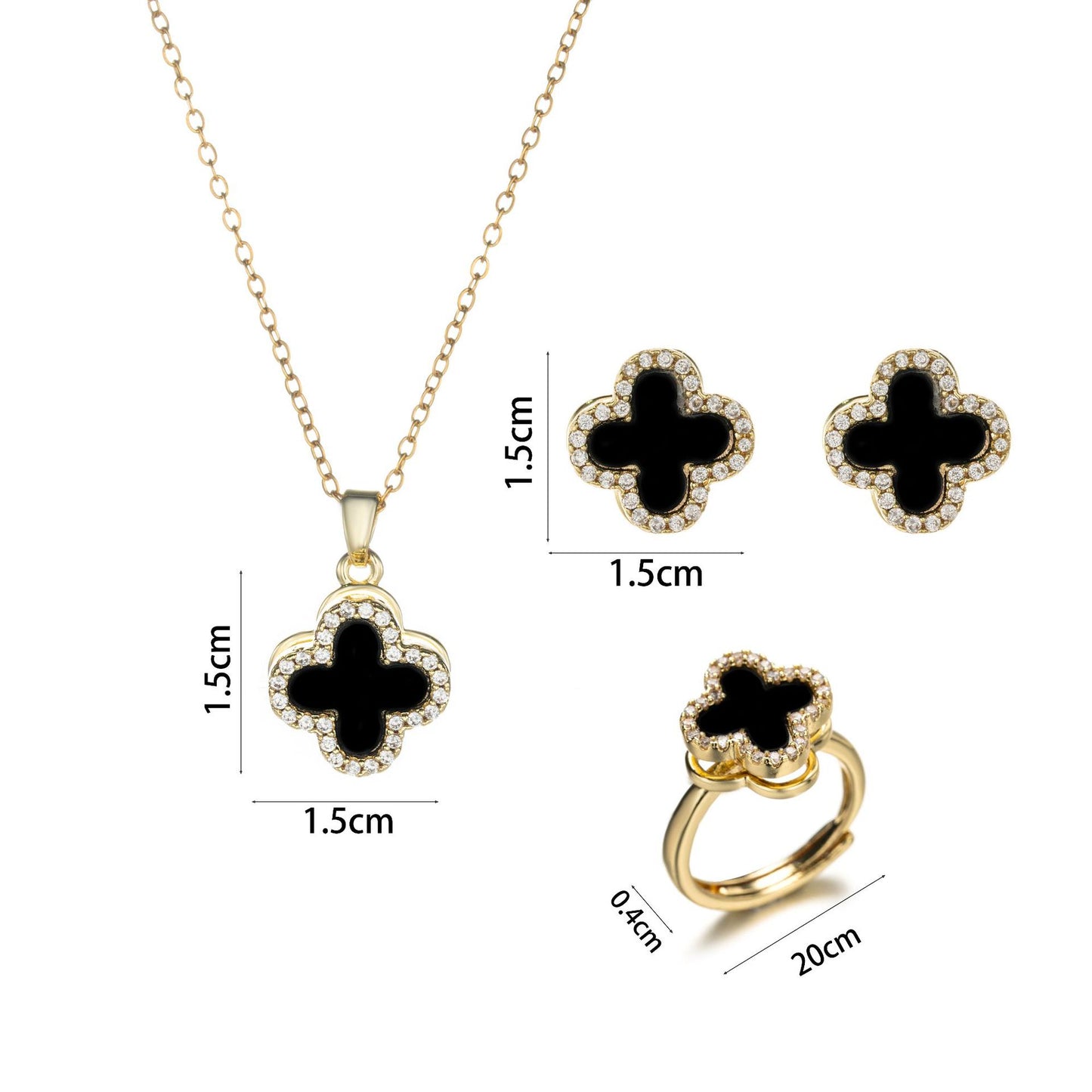 Minimalist Four-Leaf Clover Pendant Necklace for Women in Titanium Steel with Vacuum Plating, O-Chain Locket Style