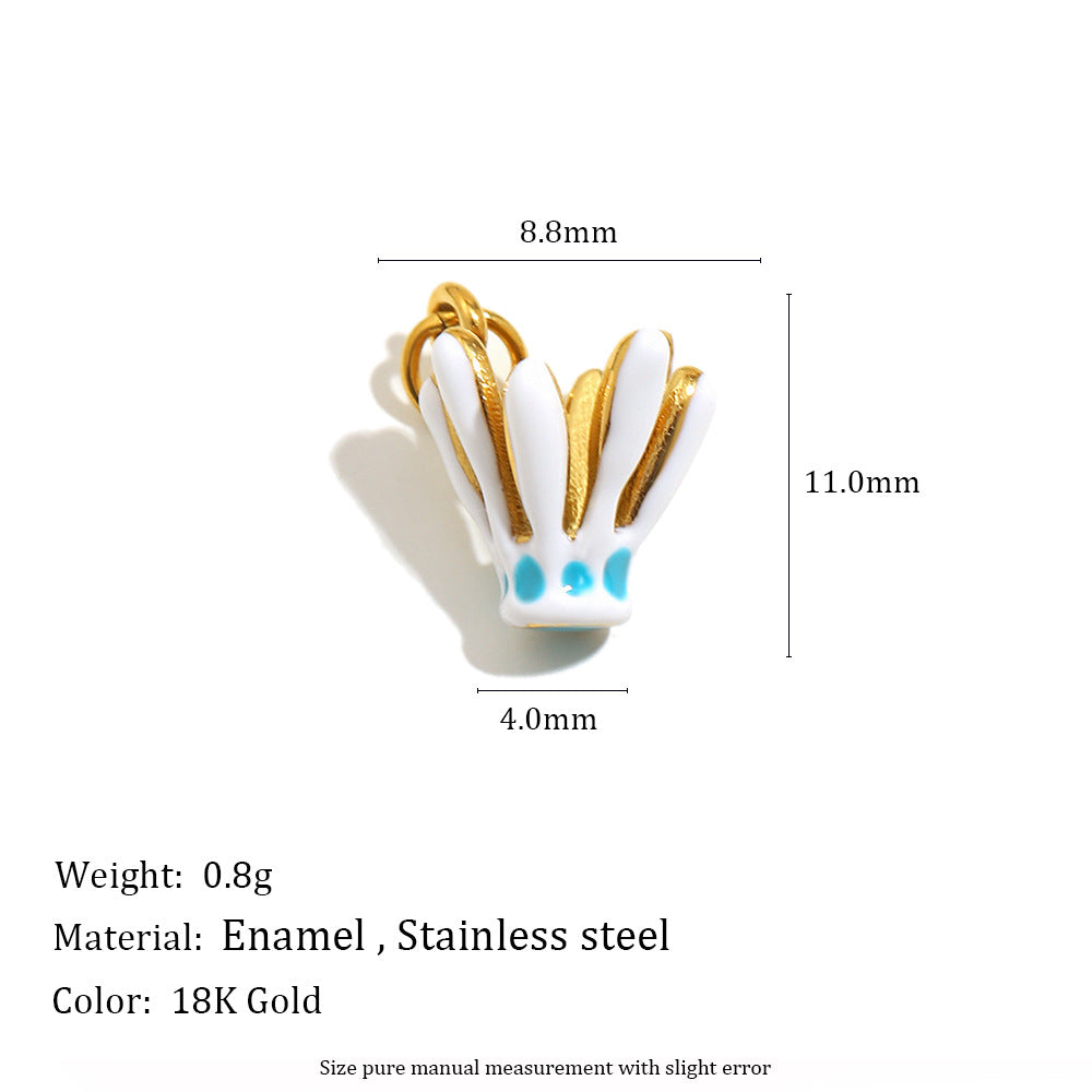 18K Gold Plated Drip Oil Animal Shape Stainless Steel Charm Bar