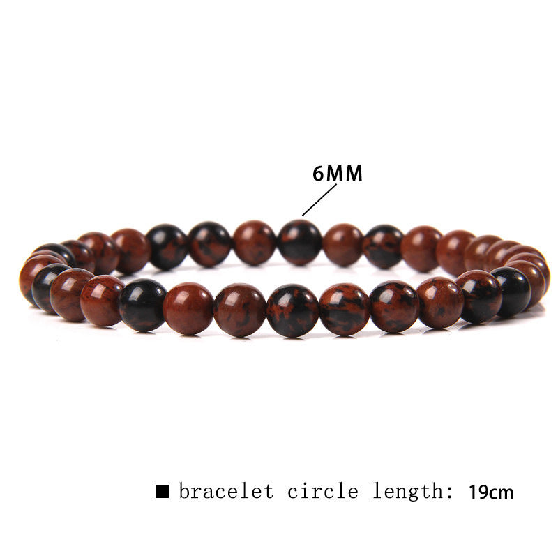 Elegant Casual Geometric Natural Agate Beaded Bracelet Unisex 6mm