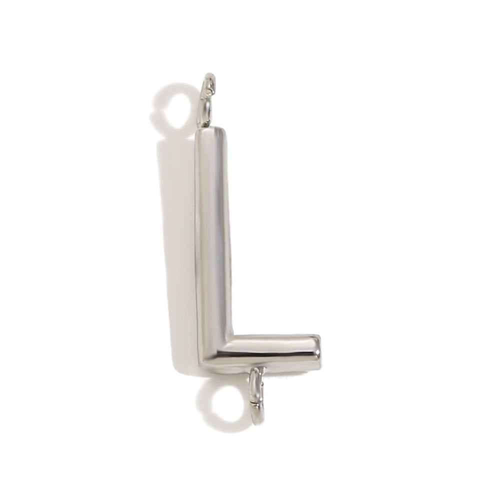 Minimalist 18K Gold Plated Stainless Steel Letter Charm Bar
