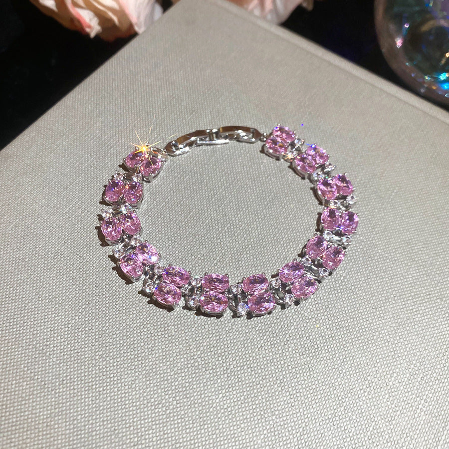 Elegant Gold Plated Brass Butterfly Floral Cubic Zirconia Bracelet for Women