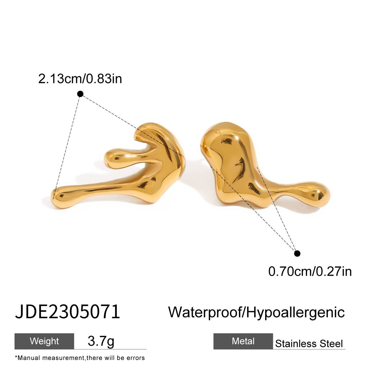 Minimalist Geometric Titanium Steel Stud Earrings Gold Plated Stainless Steel Jewelry for Women