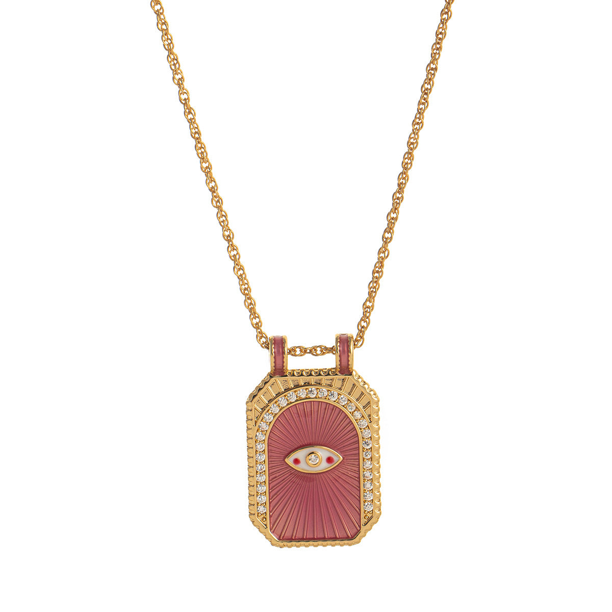 Retro Bohemian Tarot Sun Moon Star Pendant Necklace with Copper Chain and Mixed Gemstone Inlay