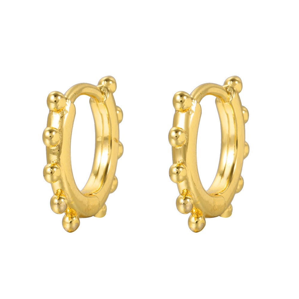 Gold Plated Brass Micro-Set Cubic Zirconia Geometric Leaf Cross Heart Round Hoop Earrings for Women