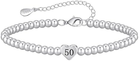 Personalized Heart Letter Number Brass Plated Silver Adjustable Bracelet Unisex Jewelry
