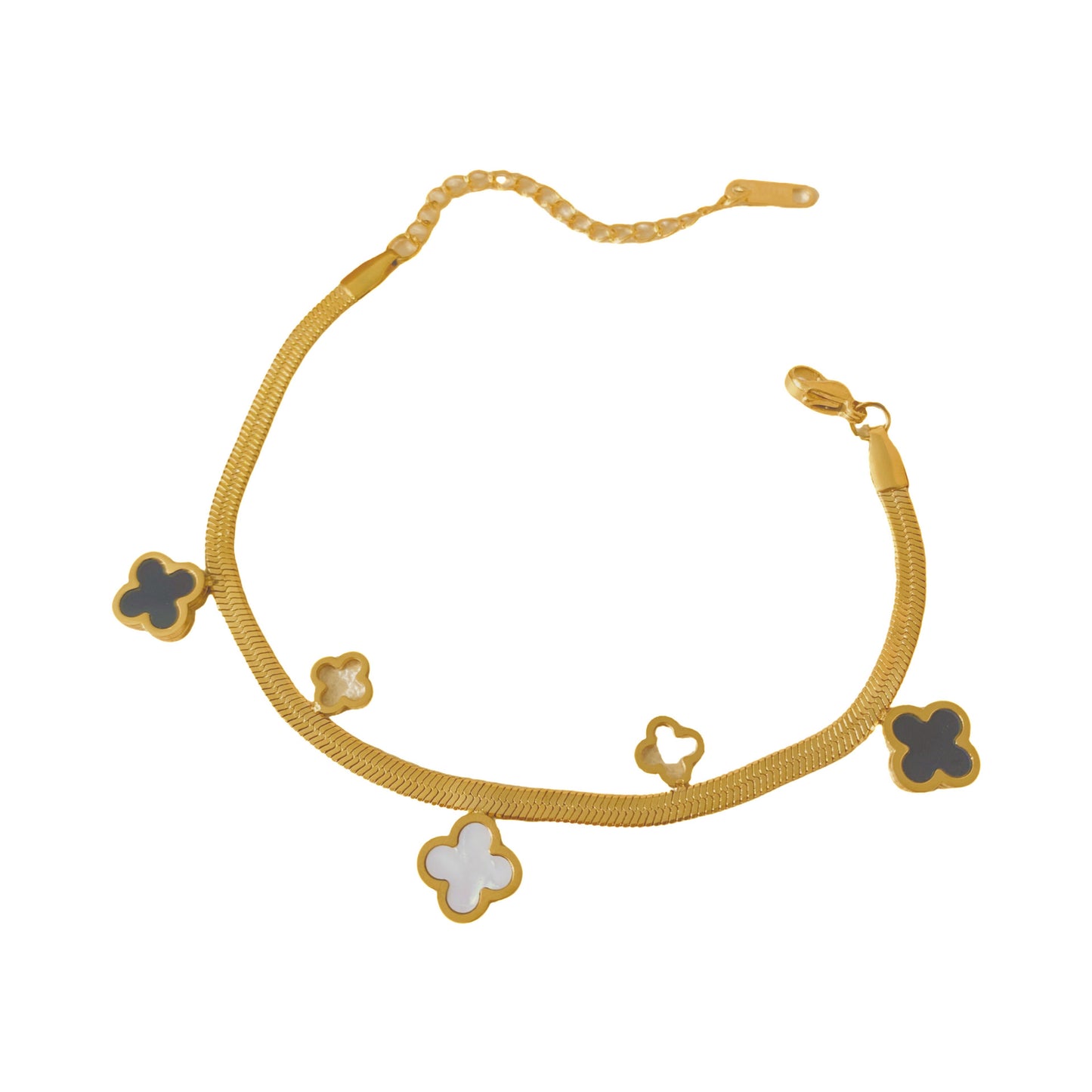 Minimalist Titanium Steel Micro-inlay Shell Universe Double Layer Bracelet